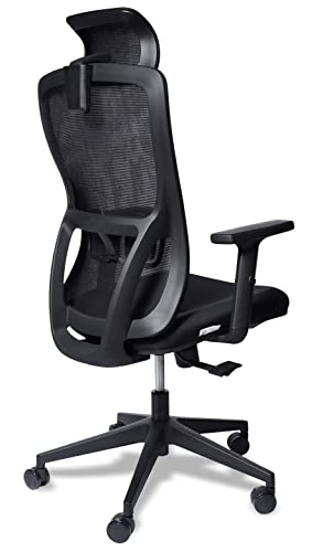 Image of Dr Luxur SYNERGY High Back Ergonomic Home and Office Chair Work at Home with Breathable Mesh, Smart Synchro Mechanism, 2D Adjustable Armrests, Adjustable Headrest, Fully Adjustable Lumbar Support, 3 Position Locking, and BIFMA Guidelines Compliant (Black)