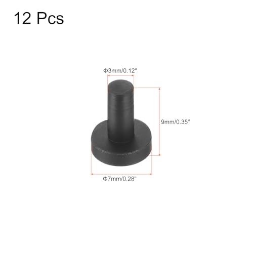Image of uxcell High Temp Silicone Plug Mount Dia 3mm /0.12 inch t Shaped Rubber Stopper Hole Plugs for Powder Coating Plating Waterproof Plugs Sealing Plugs Black Pack of 12(OD 7mm)