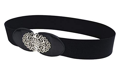 Women's Stretchy Belt Wide Waist Cinch Belt 50s 2.4 Inch Wide Elastic Belts2