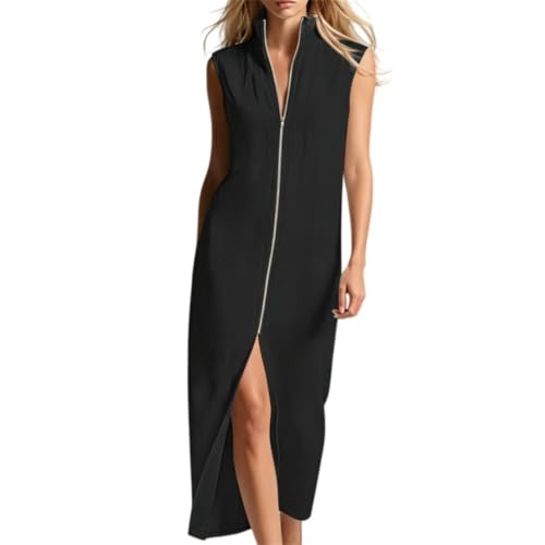 Robe longue d'été à col montant parfaite pour vos soirées décontractées en terrasse
