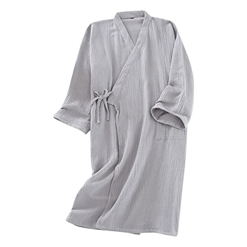 Cotton Kimono Robes with Pocket Waffle Japanese Style Yukata Kimono Pajamas Lightweight Plus Size...