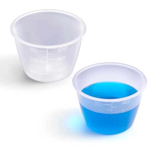 2 Piezas Vasos Medidores Plásticos Transparentes 120 ml miniatura 1
