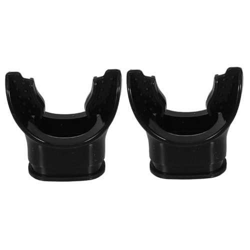 Happyyami 2個 ダイビング用シリコン製咬み口 軽量ポータブル ブラック 耐久性ケリングレギュレーターマウスピース 快適な装着感 水泳 シュノ