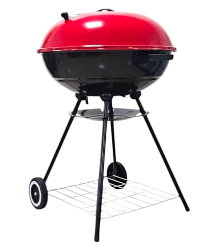 Ekilikua Home Barbacoa de Carbón Portátil, Tapa Roja, INCLUYE UN REGALO | Asador Portátil | Barbacoa Camping | Barbacoa a Carbón