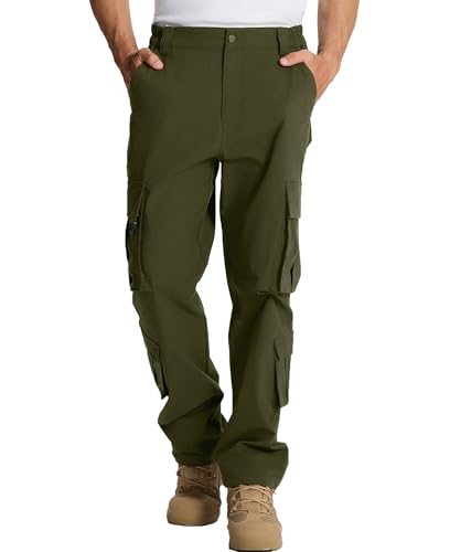 Susclude Cargo Pants for Men - Heavy Duty Stretch Tactical Pants Durability Ripstop Hiking Pants with 8 Pockets