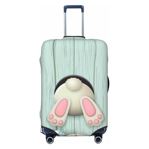 White Bunny Bottom And Easter Eggs For Travel Luggage Cover Suitcase Protector Fits 18-32 Inch Travel Luggage Protector Elastic Luggage Anti-Scratch Suitcase Cover