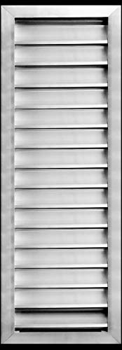 10"w X 34"h Aluminum Exterior Vent for Walls & Crawlspace - Rain & Waterproof Air Vent with Screen Mesh - HVAC Grille - Aluminum [Outer Dimensions 11.5”w x 35.5”h]