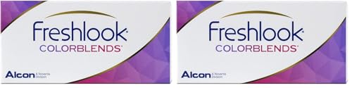 Image of ALCON Freshlook Colorblends Contact Lens with Lens Case & Solution- 2 Pieces (0,Brilliant Blue) (Pack of 2)