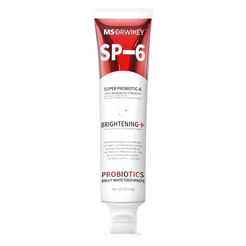 SP-6 Pasta de Dientes Blanqueadora con 6 Probióticos – Pasta Dental para Blanquear, Cuidar y Fortalecer Esmalte – Pasta Dental Sin Flúor para una Sonrisa Saludable y Radiante - 130g