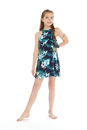 Image of Family Matching Hawaiian Clothes, Orchid Breeze Navy | Lightweight 100% rayon • Family matching outfits • Beach vacations • Luaus • Cruises • Family photos