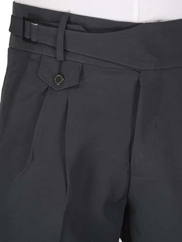 Image of MALENO Tapered Stretchable Poly Lycra Double Pleated Broad Waist Band Gurkha Pants for Men | Korean Fashion Dress Pant for Men