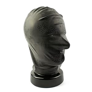 Rubberfashion Latexmasker voor heren – Latexmaskerhoed met perforatie voor ogen en mondopening voor mannen