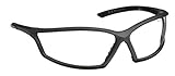 Gateway Safety 41GB80 4x4 Contemporary Wraparound Safety Glasses, Clear Lens, Black Frame