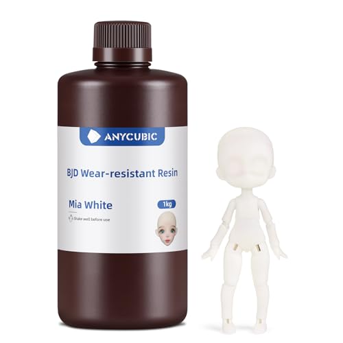 Image of ANYCUBIC BJD Wear-Resistant 3D Printer Resin, Anti-Impact Flexible Joint 3D Resin for Ball-Jointed Dolls, Ideal Skin Tone for Action Figures & Dolls, Mia White, 1kg