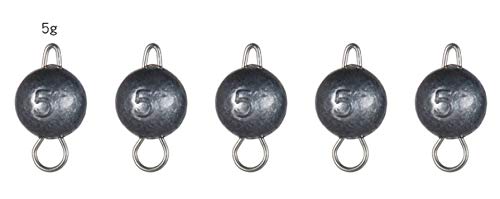 FISHIN ADDICT Cheburashka Ball sinkers Weights Jig Head 5g / 3g / 7g Soft Lures Pack of 5 (5.0)
