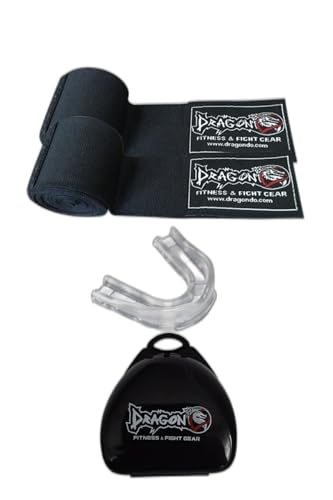 Profesyonel Kutulu Boks Dişliği ve 3,5 M Siyah Boks Bandaj 2'li Set; Tek Ebat, TYC00699581038, Şeffaf