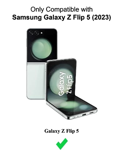 Cresee Case for Samsung Galaxy Z Flip 5 (2023) PU Leather Back & Hard PC Bumper Phone Case for Galaxy Z Flip 5 5G - Purple