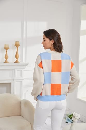 Image of LISILONG Women's 2024 Trendy Long Sleeve Ribbed Knit Sweater - Y2K Colorblock Fall Fashion Pullover Jumper