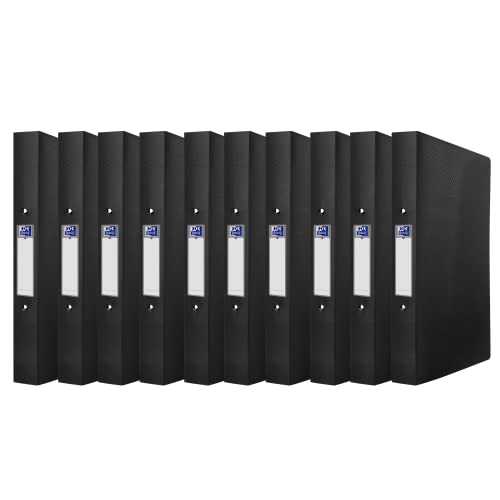 Raccoglitori 2 Anelli Plastica Resistente Versando - 10 Raccoglitori Ad Anelli Con Dorso Nero, Barra Verde Raccoglitore Ad Anelli Nero