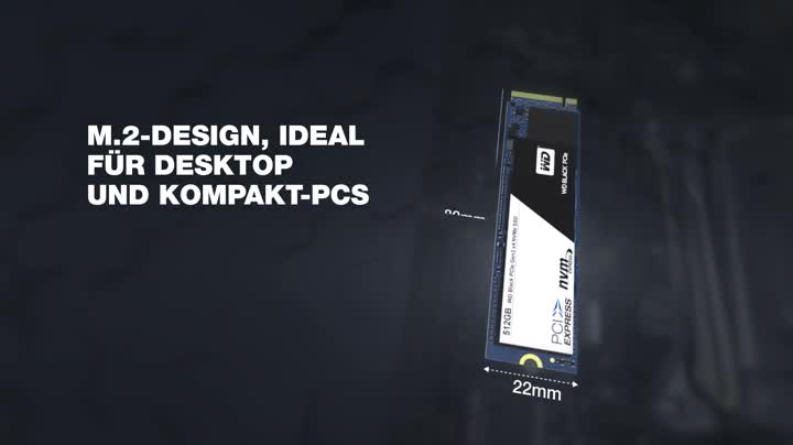 WD Black 512 GB interne M.2 2280 Festplatte NVMe PCIe SSD, bis zu