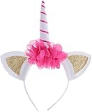 Material: Filz hsj LF- Spielzeug-lustige Unicorn Horn Blumen-Stirnband Gold-Ohr-Abendkleid-Kind-Mädchen-Partei Cosplay Haarband Geschenk Lernen