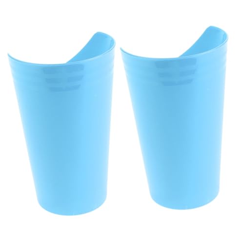 Gobelet de Soin Lot de 2 Bleu 237ml, pour Personnes Âgées | Verre Découpe Nasale, Plastique Anglé, Usage Soin et Dysphagie, Convient Patients Adultes