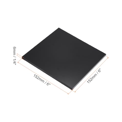 Image of 6 inch x 6 inch x 1 /4 inch HDPE Plastic Sheet, High Density Polyethylene Sheet Cutting Board Black Solid Block, [for DIY, Home Floor]