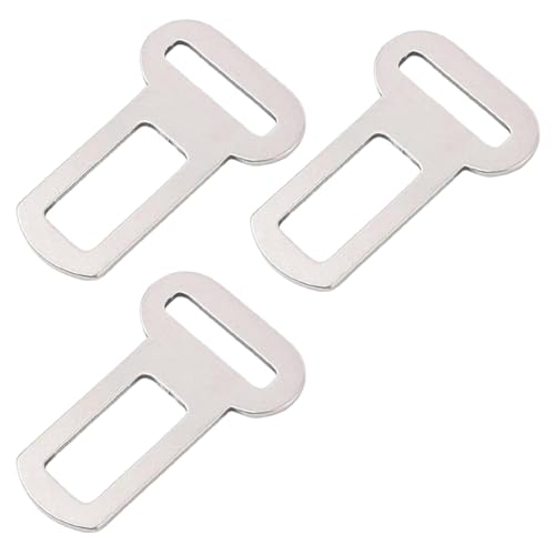 JUGUTA Adaptador De Cinturón De Seguridad Para Coche, 3 Unidades, Para La Mayoría De Los Coches Y Camiones, Color Plateado