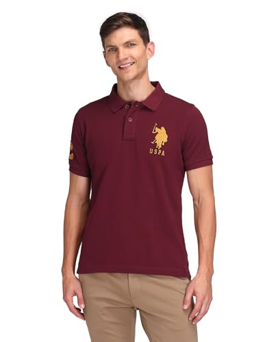 Image of U.S. POLO ASSN. Men's Printed Round Neck Half Sleeve Casual Cotton Regular 1665 T-Shirts (UDTSH2240)