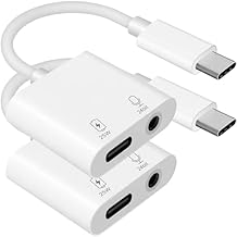 Pro Headphone 25W Aux Adapter Compatible with Realme GT5 [2Pack] Plus USB Type-C 3.5mm Audio & Hi-Power Charging Port Charge While You Listen