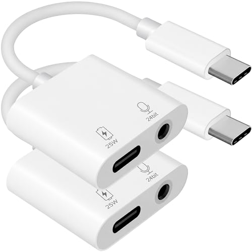 Pro Headphone 3Amp Aux Adapter Compatible with Motorola Moto Z Force Plus USB Type-C 3.5mm Audio & Hi-Power Charging Port (Charge While You Listen)