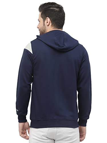 Image of Kalt Men Full Sleeves Zipper Fleece Colour Block Hoodie