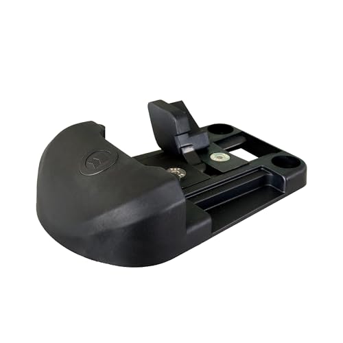 Sabot de Portail à Basculeur - Composite Noir - Epaisseur Réglable 18 à 80 mm - Hauteur 50 mm - Butée d'arrêt Tourniquet pour Portail Battant Manuel -...