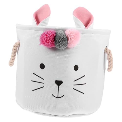 Panier à linge tissu Cabilock motif chat mignon avec pompons pour vêtements - 2