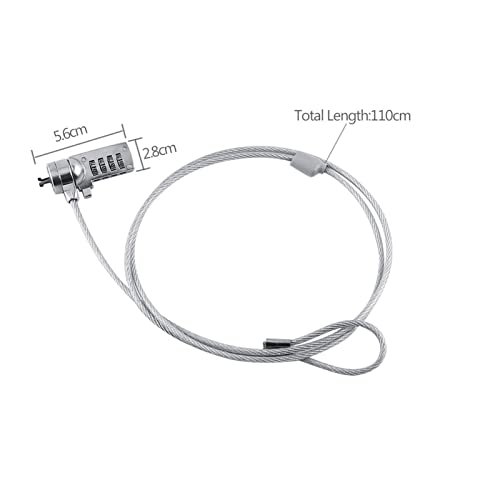 Kabel blokujący do laptopa, 110cm Blokada zabezpieczająca przed kradzieżą komputera Kabel zabezpieczający do notebooka 4-cyfrowa kombinacja Blokada hasła do komputera PC Inne urządzenia z gniazdem blo