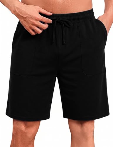 Marvmys Schlafanzughose Herren Kurz Pyjamahose Sommer Shorty Nachtwäsche Schlafshorts Loungewear Elastischem mit Taschen S-3XL