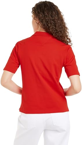 Tommy Hilfiger 1985 Reg Pique Polo SS S/S, Fierce Red, L Femme