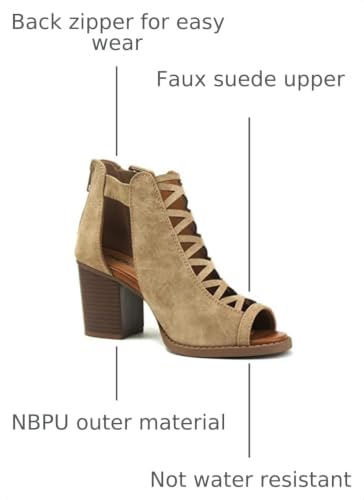 Image of Soda Aran ~ Women Open Toe Crisscross Straps Back Zipper High Heel Fashion Sandal with Adjustable Ankle Strap