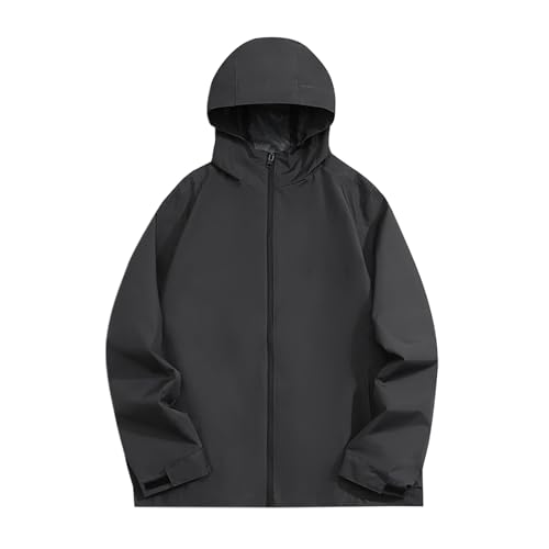 Impermeabile Uomo Antipioggia, Giacca Impermeabile Uomo Antivento, Giacca Antivento Impermeabile Elegante Giacca Antipioggia con Cappuccio Softshell Uomo Giacca da Bicicletta Traspirante