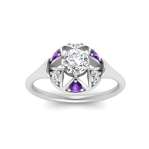 Bague étoile ronde cadeau femme romantique en argent sterling au design antique intemporel
