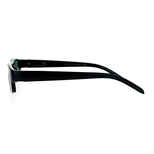 SA106 Glass Lens Black Classic Narrow Rectangular Plastic Spring Hinge Sunglasses4