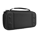 Wisoqu Carrying Case Fit for Switch 2 Handheld Game Console Hard Case Portable PU Black Scratch Proof Water Proof Dual Zips for Gamers (Black)