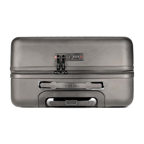 Image of Dusky Hard Top Trolley Bag 45cm with 15.4 inch Padded Laptop Compartment, 3 Dial Lock, Spinner Wheels, Cabin Size Lightweight Overnighter Travel Luggage Suitcase (Grey)