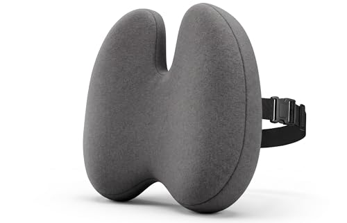 Image of JAMES STOKES Lumbar Support Pillow for Office Chair & Car Seat, Memory Foam Back Cushion with Adjustable Strap for Lower Back Pain Relief, Posture Support Backrest for Home, Office, Driving, Grey