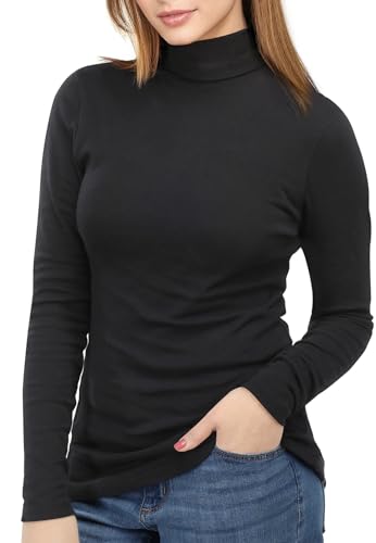 NY Threads Women's Turtleneck Long Sleeve Shirt Slim Fit Thermal Base Layer Tops