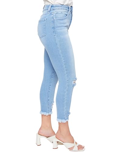 Royalty For Me Womens Women's High Rise Vintage Straight Fray Hem JeanJeans2