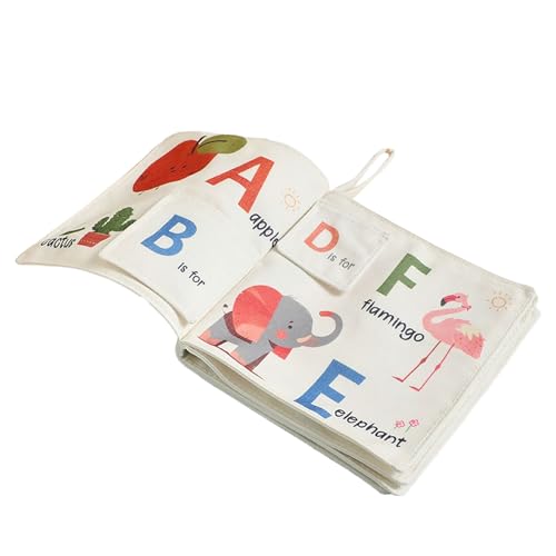 Arroopu Libros de Tela para Bebés,Libro Suave Educativo Temprano Para Morder - Actividad Visual Segura Colorida Para Dormitorio Guardería Sala Coche Exterior Casa Balcón
