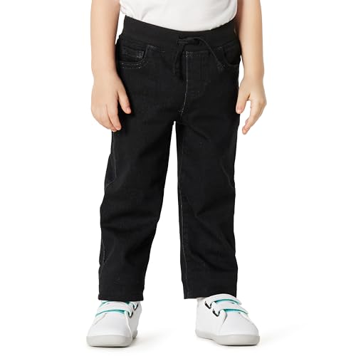 Amazon Essentials Unisex Baby Weiche Stretch-Jeans zum Hineinschlüpfen, Schwarze Waschung, 3 Jahre