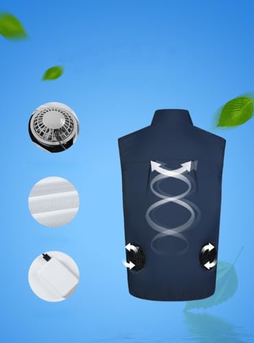 Jacket with Fans for Cooling,Men's 360° Air Cooling Fan Vest–9-Blade, 3-Speed, 13H Wearable AC for Outdoor Use2