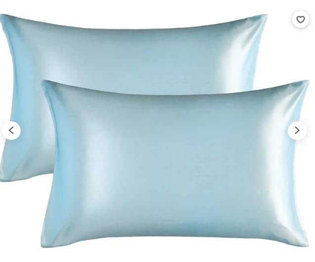 Pure Silk Pillowcase, Both Sides 100% Mulberry Silk for Standard Size,King sizePillow(Pack OF2) (King 20-36, skay)